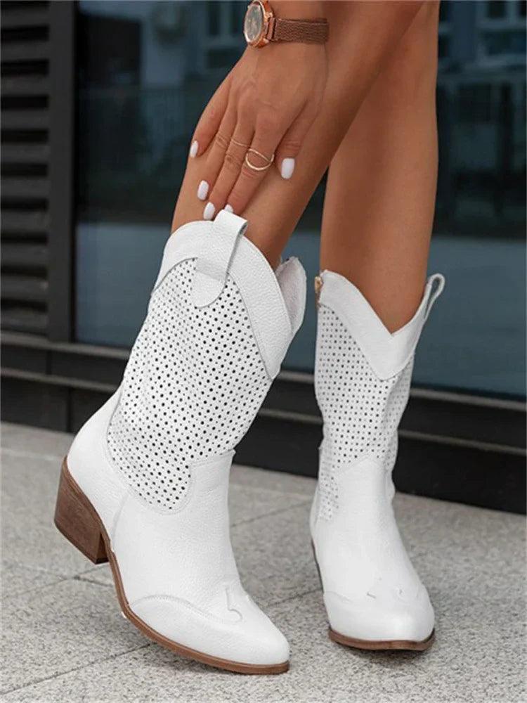 Cowboystiefel mit reißverschluss für damen
