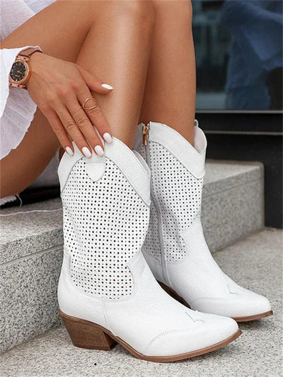 Cowboystiefel mit reißverschluss für damen