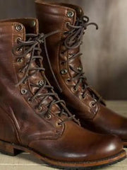 Helga | Stylische Hohe Braune Damenstiefel – Dunkelbraun
