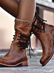 Hanna | Stylische Hohe Damen-Cowboystiefel – Braun