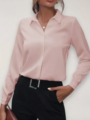 Stefanie | Damen Maßgeschneiderte Bluse mit Knopfleiste für Büro-Outfits – Rosa