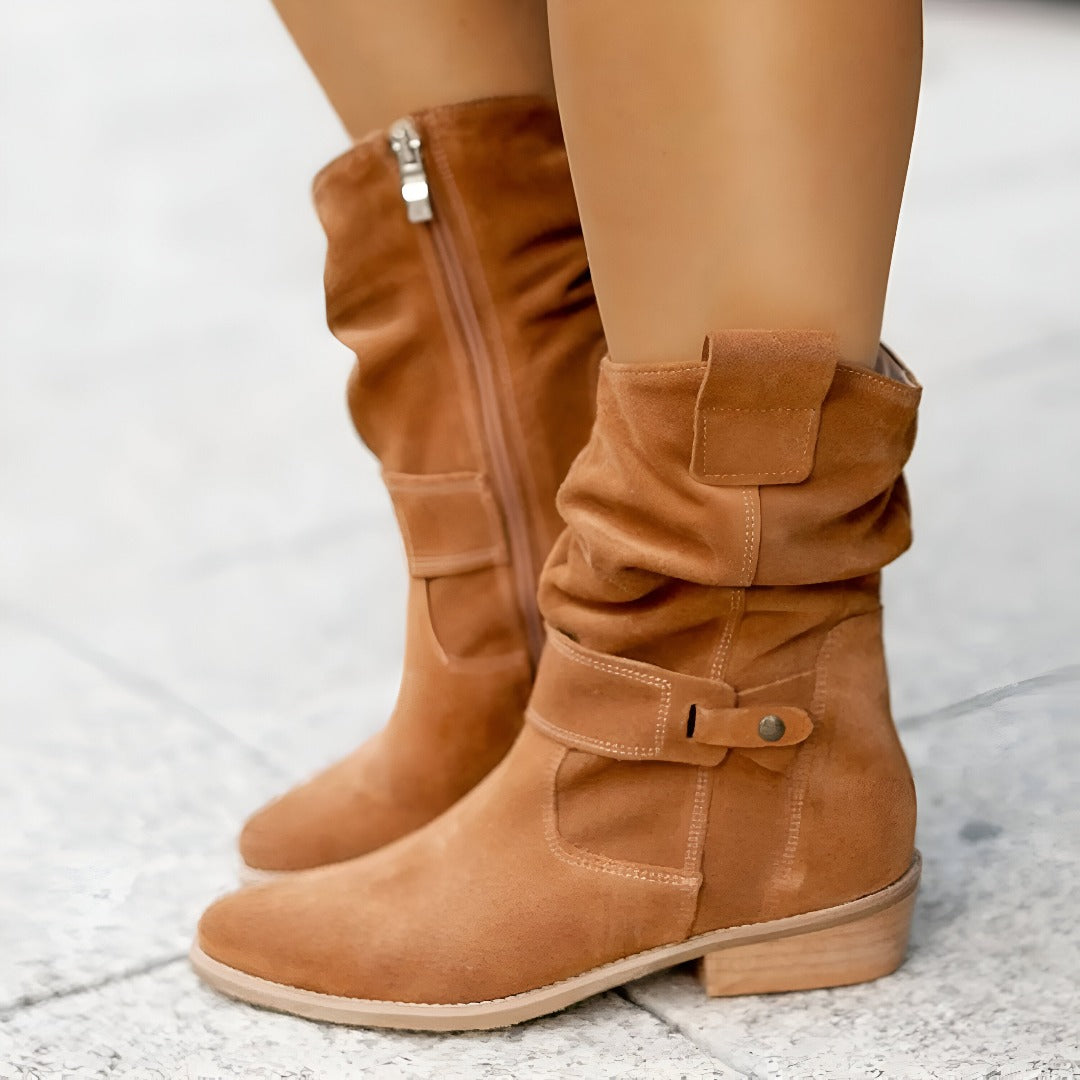 Elegante kunstleder-stiefeletten für frauen