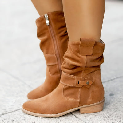 Elegante kunstleder-stiefeletten für frauen