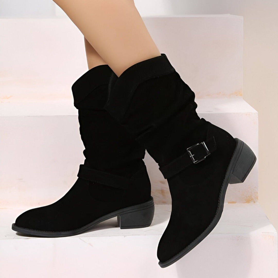 Elegante kunstleder-stiefeletten für frauen