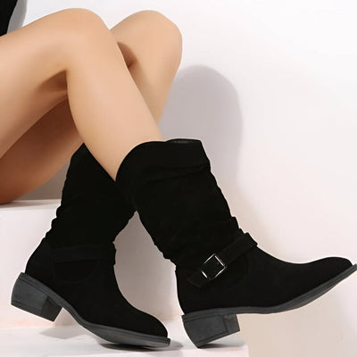 Elegante kunstleder-stiefeletten für frauen
