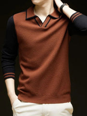 Pullover Herren mit Polokragen – Khaki