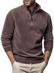 Pullover Herren mit Stehkragen – Dunkelbraun