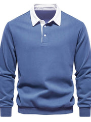 Pullover Herren Regular Fit mit Polokragen – Blau