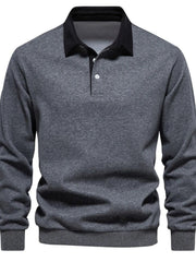 Pullover Herren Regular Fit mit Polokragen – Grau