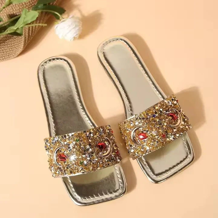 Strassbesetzte sandalen für frauen