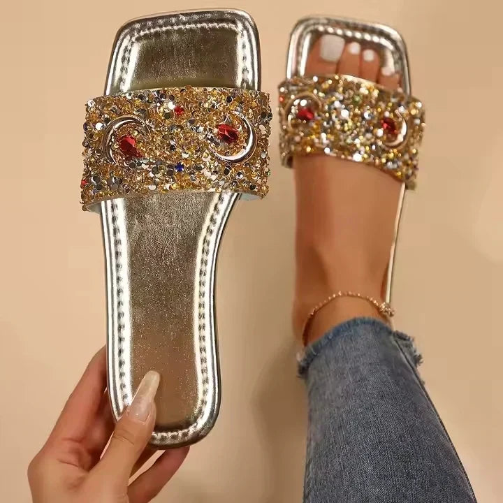 Strassbesetzte sandalen für frauen