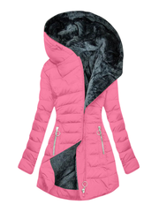 Ragnwild | Damen Steppjacke mit Kapuze Winterjacke – Rosa