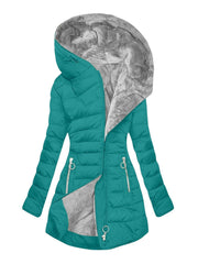 Ragnwild | Damen Steppjacke mit Kapuze Winterjacke – Türkis