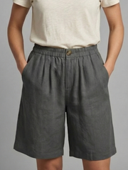 Rania | Damen Bermuda Shorts mit Kordelzug – Grau