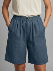 Rania | Damen Bermuda Shorts mit Kordelzug – Blau
