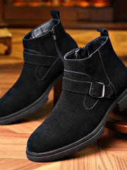 Schnallen Stiefel Herren – Schwarz
