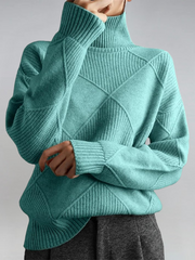 Sigara | Damen Rollkragen Strickpullover – Blau