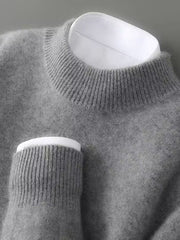 Siglinde | Damen Strickpullover Rundhals Pullover – Grau