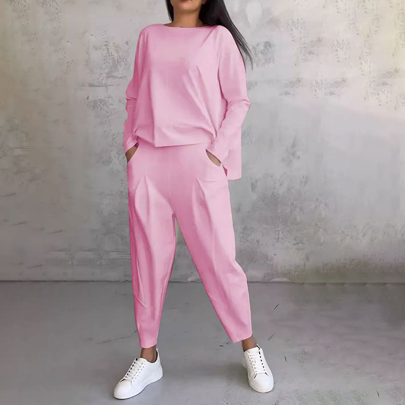 Ilse - eleganter zweiteiliger freizeitanzug für damen im unifarbenen design