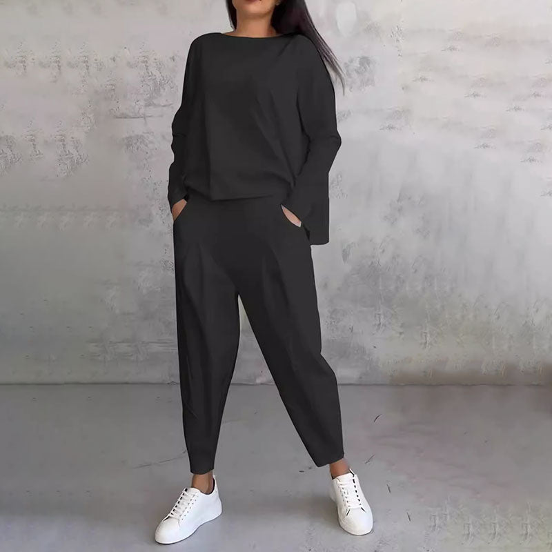 Ilse - eleganter zweiteiliger freizeitanzug für damen im unifarbenen design