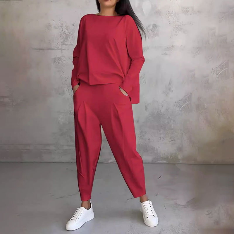 Ilse - eleganter zweiteiliger freizeitanzug für damen im unifarbenen design