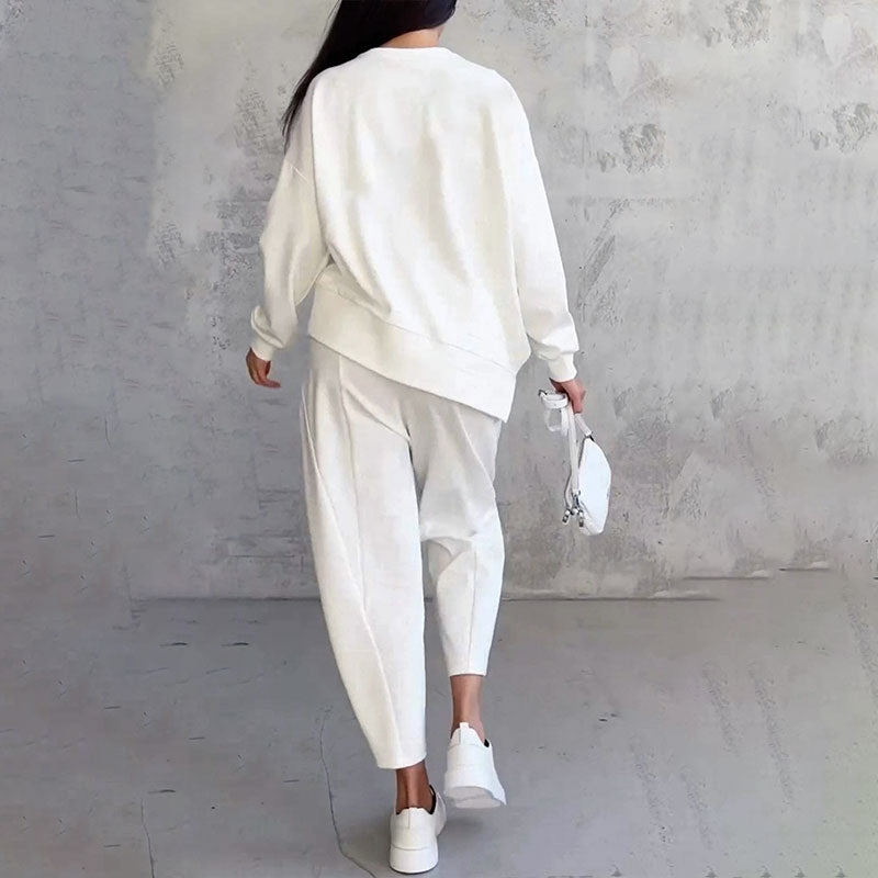 Ilse - eleganter zweiteiliger freizeitanzug für damen im unifarbenen design