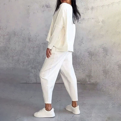 Ilse - eleganter zweiteiliger freizeitanzug für damen im unifarbenen design