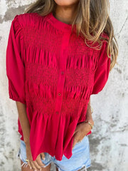 Lina | Hochwertige Ibiza Style Bluse Damen – Rot
