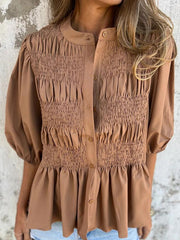 Lina | Hochwertige Ibiza Style Bluse Damen – Braun