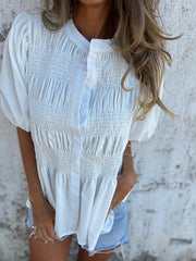 Lina | Hochwertige Ibiza Style Bluse Damen – Weiß
