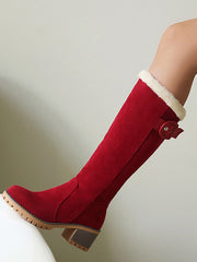 Stiefel für Damen mit Schnallendetail – Rot