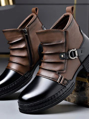 Stiefelette Herren mit Schnalle – Schwarz