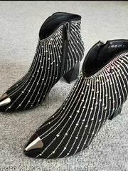 Stiefeletten Mit Glitzer – Schwarz