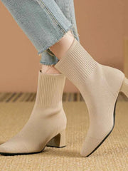 Stretch-Stiefel – Beige