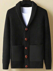 Strickjacke Mit Knöpfen Herren – Schwarz