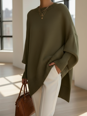 Svanhilde | Damen Oversize Strickpullover – Olivgrün