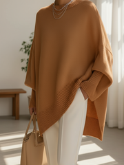 Svanhilde | Damen Oversize Strickpullover – Karamell