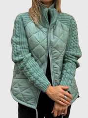 Thordana | Damen Steppjacke mit Strickärmeln – Minzgrün