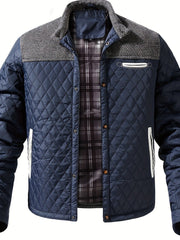 Thorvek | Herren Gesteppte Jacke mit Stehkragen – Marineblau