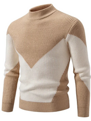 Heinrich | Herren Langarm-Pullover mit Geometrischem Muster – Beiger Diamant