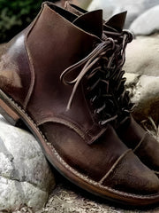 Hanzo - Traditionelle Herren-Schnürstiefel – Dunkelbraun