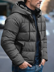 Valdhart | Herren Steppjacke mit Kapuze Winterjacke – Dunkelgrau