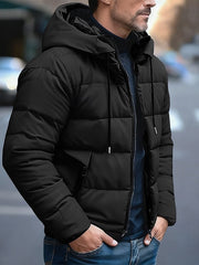 Valdhart | Herren Steppjacke mit Kapuze Winterjacke – Schwarz