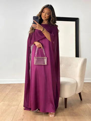 Valentina | Damen Cape Maxikleid Hochzeitsgast – Lila