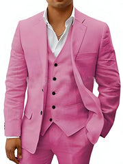 Valerian | Herren Dreiteiler Anzug mit Weste – Rosa