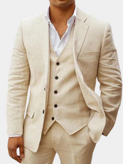 Valerian | Herren Dreiteiler Anzug mit Weste – Beige