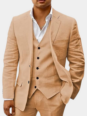 Valerian | Herren Dreiteiler Anzug mit Weste – Khaki