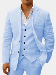 Valerian | Herren Dreiteiler Anzug mit Weste – Blau