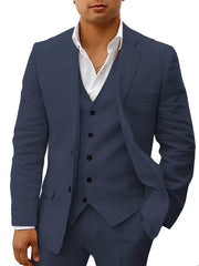 Valerian | Herren Dreiteiler Anzug mit Weste – Marineblau