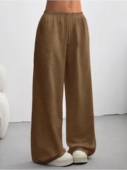 Veldrun | Damen Jogginghose Weites Bein Sweatpants – Dunkelbraun